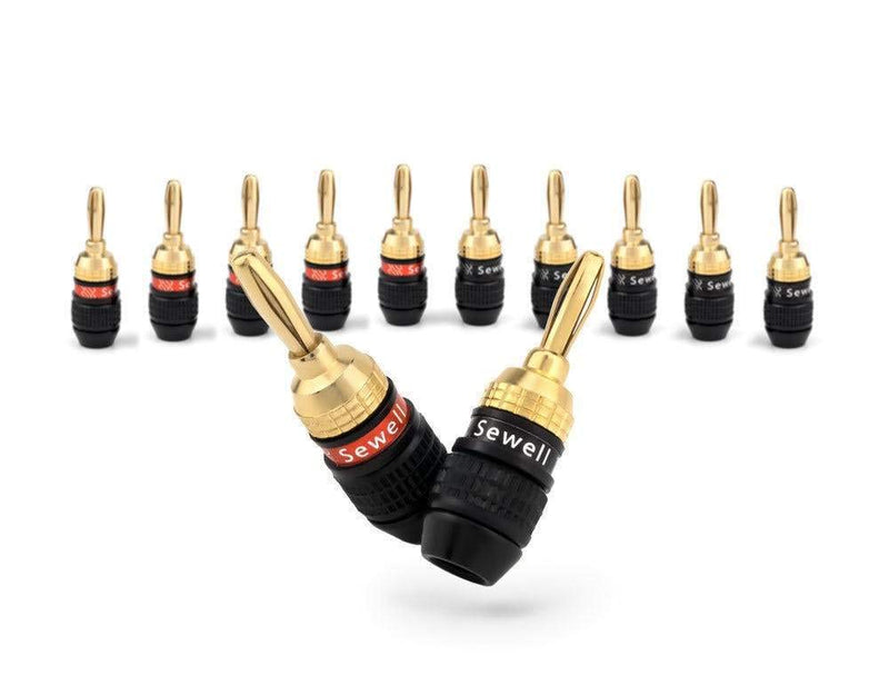 [Australia - AusPower] - Deadbolt Banana Plugs 6-Pairs by Sewell, Gold Plated Speaker Plugs, Quick Connect, SW-29863-6 6 Pairs Deadbolt Banana Plugs 