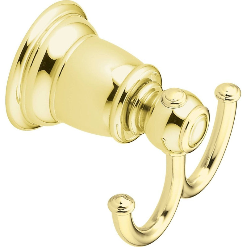 Moen YB5403PB Kingsley Double Robe Hook, Polished Brass
