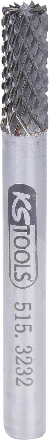 KS Tools 515.3232 Hard metal cylinder rotary burr form A with spur gearing, 6mm | 515.3232, milling drill