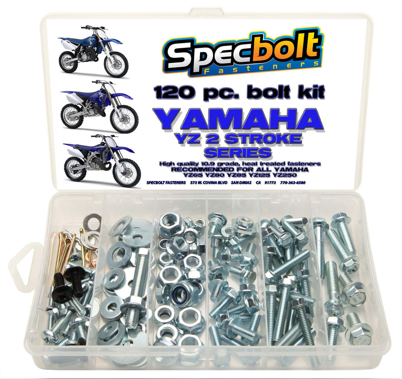 [Australia - AusPower] - Specbolt Fasteners 120pc Bolt Kit Fits: Yamaha 2 Stroke YZ 80 85 125 250 Model Series YZ80 YZ85 YZ125 YZ250 