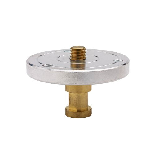 Kupo 3/8"-16 Threaded Mounting Plate with Baby 5/8" (16mm) Stud, Round Flat Adapter for Convi Clamp and Grip Rigs, Fast Accessory Mounting for Photo Video Builds, Brass Aluminum (KG002312) 3/8''-16 Threaded Mounting Plate
