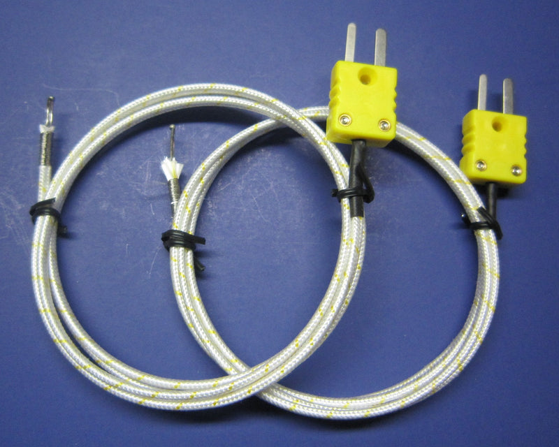 [Australia - AusPower] - K-Type Thermocouple PK-1000 Temperature Sensor Probe w. High Temperature Fiber Insulation 1832F or 1000C (Set of 2) 