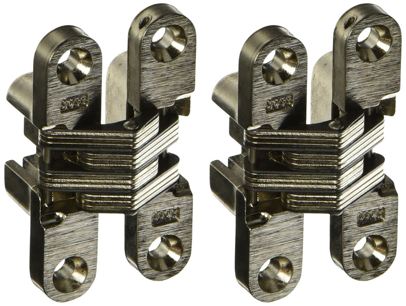 SOSS 204CUS15 204 Zinc Invisible Hinge with Holes for Wood or Metal Applications, Mortise Mounting, Satin Nickel Exterior Finish (Pack of 2) #7 x 1.25 inches