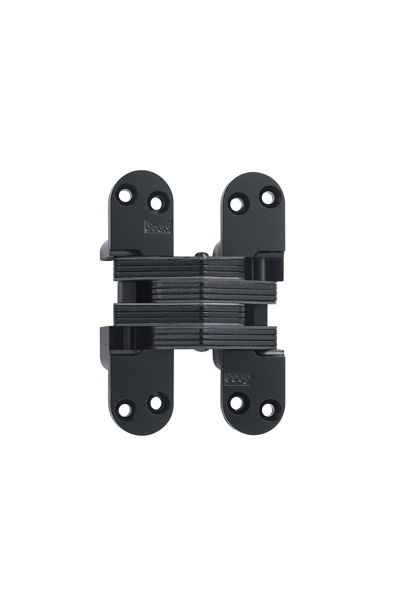 SOSS Invisible Hinge Model 218 for 1-3/4" Thick Material, 20 Minute Fire Rated, Zinc, Black E-Coat Exterior Finish, Model Number 218US19 With Holes
