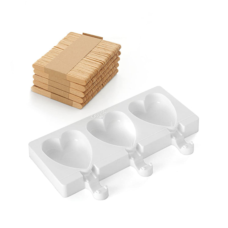Silikomart 196383 Mini Ice Cream/Finger Food Mould Heart White Mini heart-ic