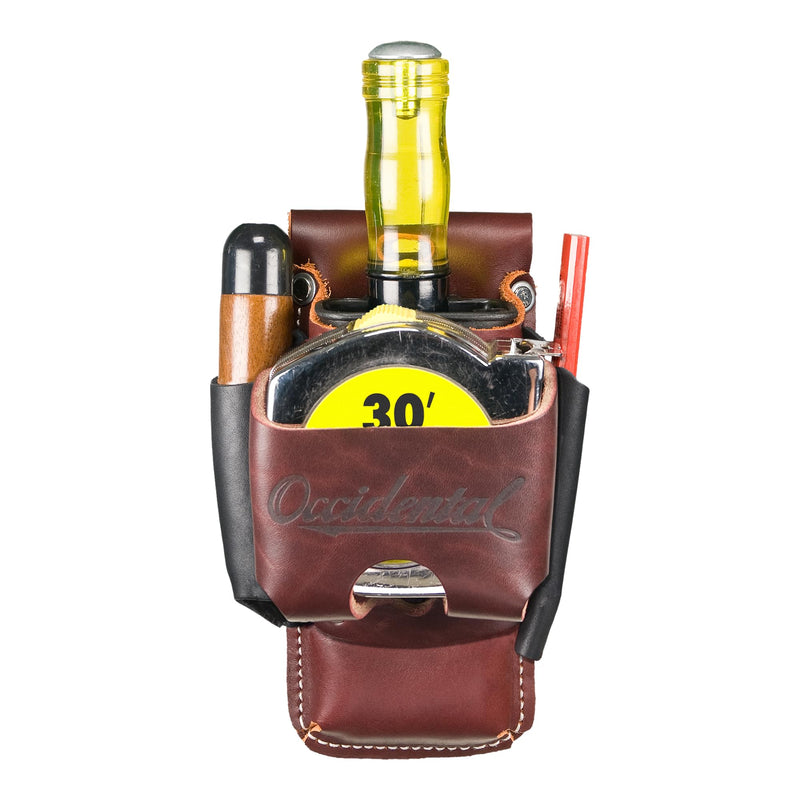Occidental Leather Belt Worn 4 in 1 Tool/Tape Holder - Provides 4x the Tool Capacity - Includes 2003 Oxy Tool Shield - Made in USA