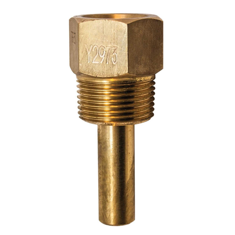 [Australia - AusPower] - Winters TBR Series Brass Bi-Metal Threaded Thermowell, 2-1/2" Stem, 3/4" NPT Male x 1/2" Female NPT 