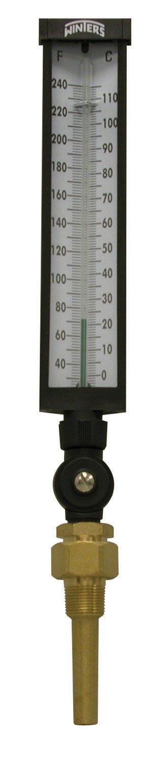[Australia - AusPower] - Winters TIM Series Dual Scale Valox Industrial 9IT Thermometer, 3-1/2" Stem, 3/4" NPT with Thermowell, 30-240 F/C Range 