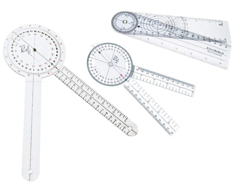 [Australia - AusPower] - EMI Goniometer Set – 12", 8", 8" Spinal | 3-Piece Medical Goniometer Kit for Physical Therapy, Rehabilitation & Joint Measurement | EGM-428 