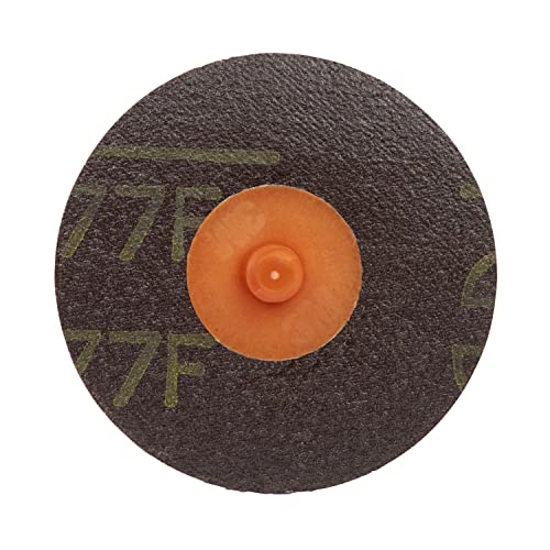 3M Roloc 777F fiber backed abrasive disc, 60 grit, 2-inch TR disc with R200P die-cut backing