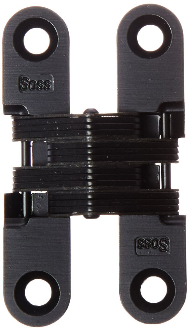 SOSS - 204CUS19 204 Zinc Invisible Hinge with Holes for Wood or Metal Applications, Mortise Mounting, Black E-Coat Exterior Finish (Pack of 2)