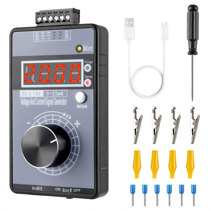[Australia - AusPower] - Koolertron 0/4-20mA DC 0-10V Signal Generator,2-IN-1Portable Mini Function Generator Built-in 1000mAh Rechargeable Battery,Analog Generator with 4-Digit LCD Display,Accuracy 0.01,for PLC/Panel Testing 0-20mA 