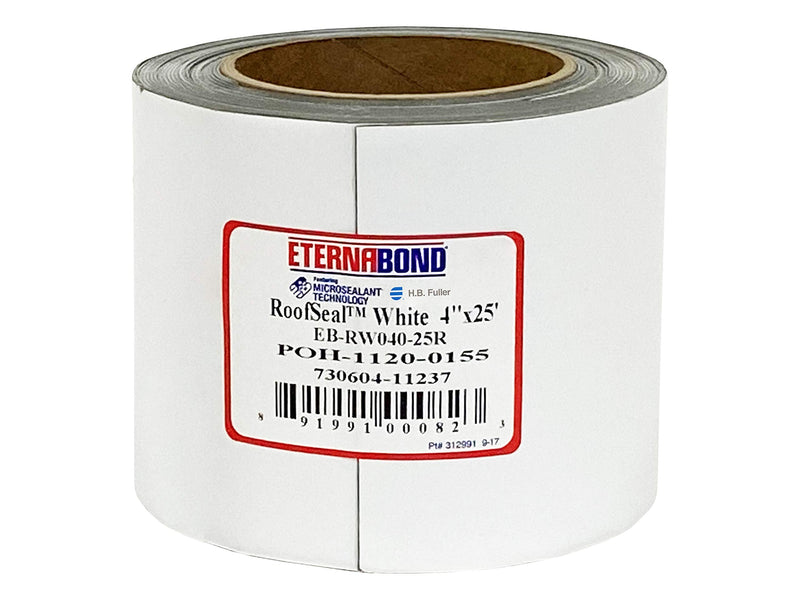 EternaBond RoofSeal White 4" x25' MicroSealant UV Stable RV Roof Seal Repair Tape | 35 mil Total Thickness - EB-RW040-25R - One-Step Durable, Waterproof and Airtight Sealant 4" x 25'