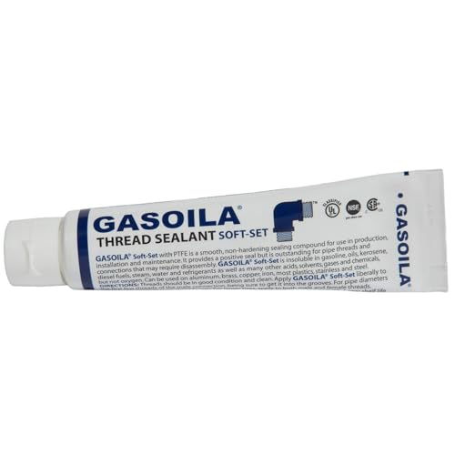 Gasoila Soft-Set non-hardening pipe thread sealant paste, 2 oz tube for metal and plastic threads