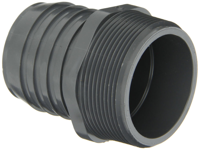 [Australia - AusPower] - Spears 1436 Series PVC Tube Fitting, Adapter, Schedule 40, Gray, 1-1/4" Barbed x NPT Male 
