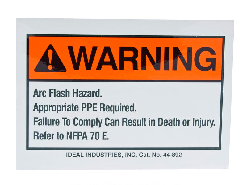 IDEAL INDUSTRIES 44-892 Warning Label, NEC Arc Flash, 3-1/2" x 5" Adhesive (5 Pack)