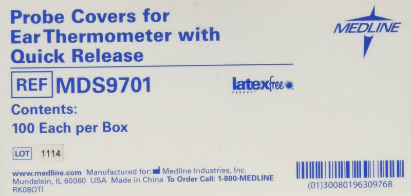 [Australia - AusPower] - Medline MDS9701 Medline Tympanic Thermometer Probe Covers 