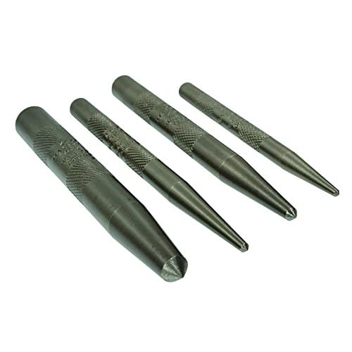 Mayhew 62213 knurled center punch 4-piece set with black oxide finish