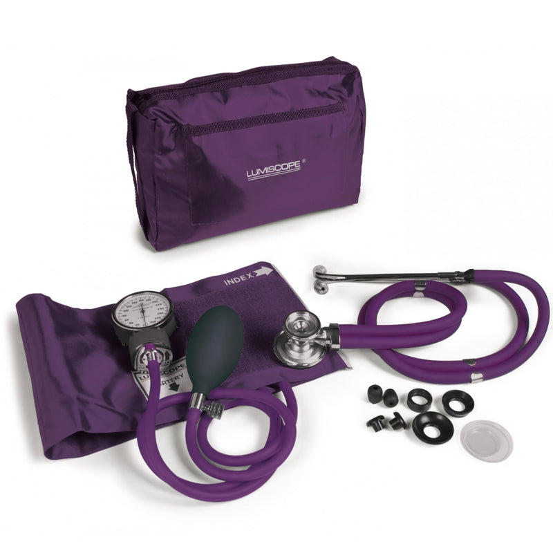 [Australia - AusPower] - Lumiscope Professional Blood Pressure Kit - Stethoscope, Manual BP Cuff, Sphygmomanometer - Grape 