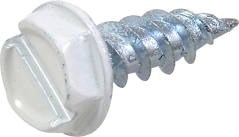 [Australia - AusPower] - 35263 White Painted Hex Washer-Head Self-Piercing Screws (#7 x 1/2") - 100 pieces 