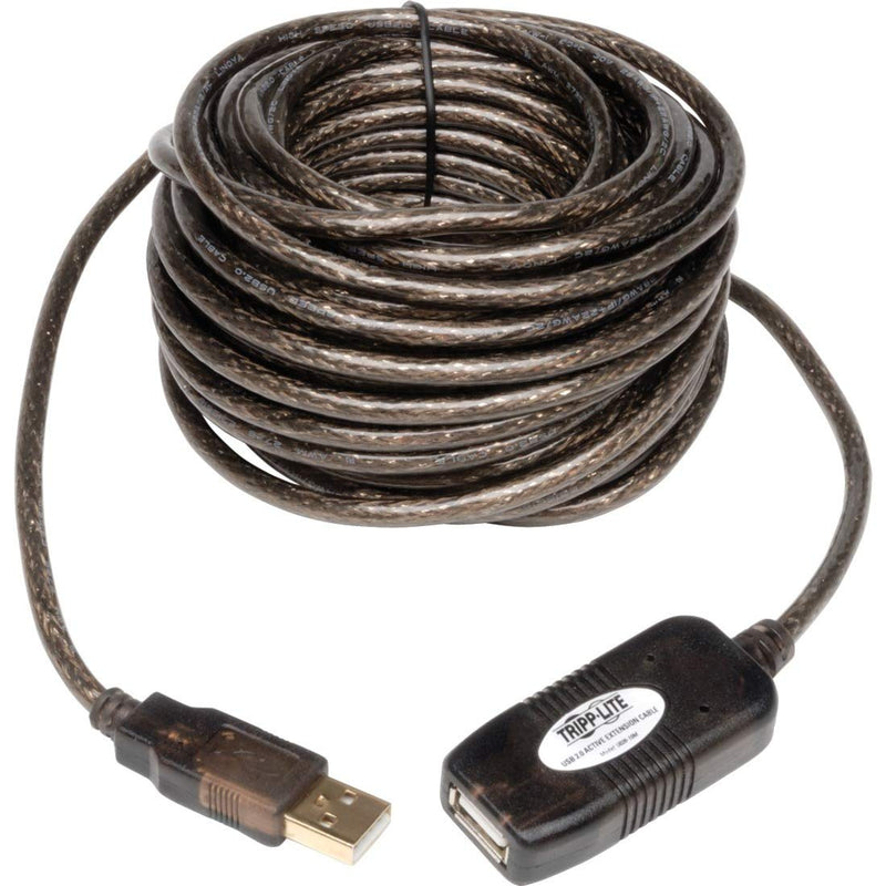 TRIPP LITE Eaton USB Extension Cable, USB A 2.0, 33ft / 10m, Active Repeater Extender, Male to Female, 480 Mbps, Daisy-Chain up to 131ft / 40m (4 Cables), Plug-and-Play, 3-Year Warranty (U026-10M)