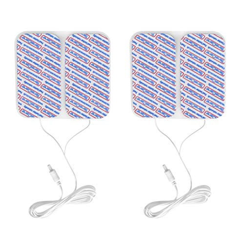 TensCare MamaTENS Replacement Electrodes with circular lead connection for the New Mama TENS model, Pack of 4 | Round cable connection for the model New Mama TENS, 4 pieces, white