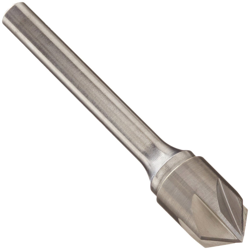 [Australia - AusPower] - KEO 55817 Solid Carbide Single-End Countersink, Uncoated (Bright) Finish, 6 Flutes, 100 Degree Point Angle, Round Shank, 1/4" Shank Diameter, 1/2" Body Diameter 