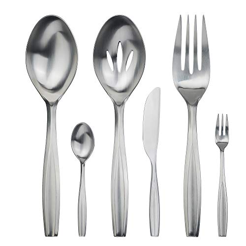Gourmet Settings 5-piece hostess silverware set with polished stainless steel knives, forks, and spoons from the Beam Collection.