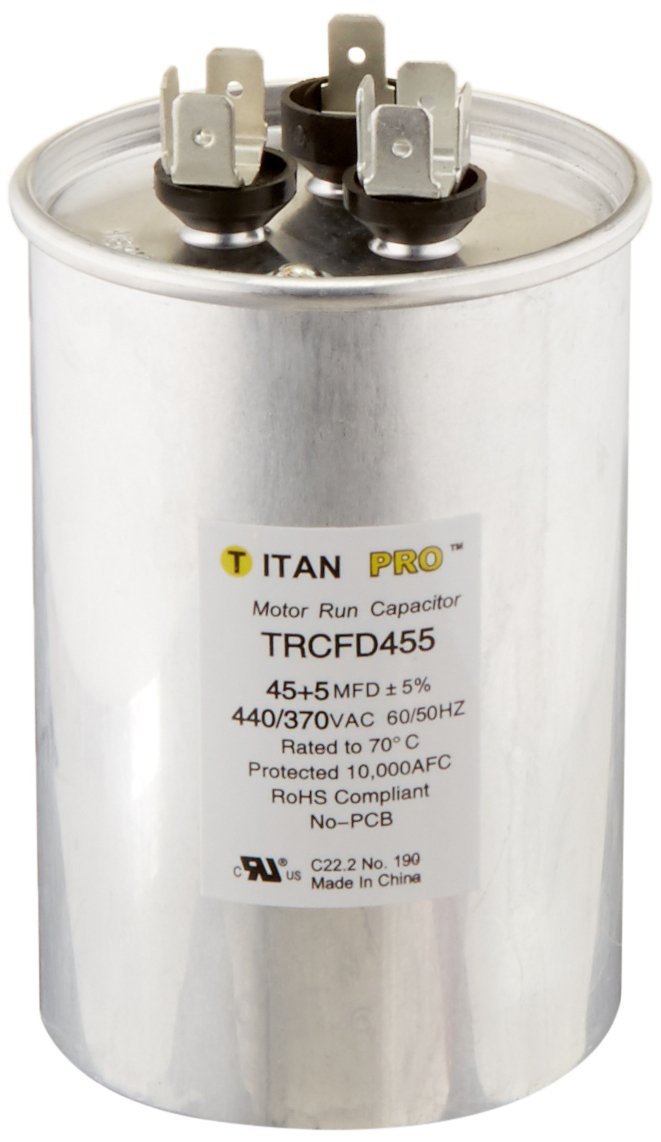 [Australia - AusPower] - TITAN PRO, 1 Count (Pack of 1), No Color Packard TRCFD455 45+5MFD 440/370V Round Run Capacitor Replaces PRCFD455 