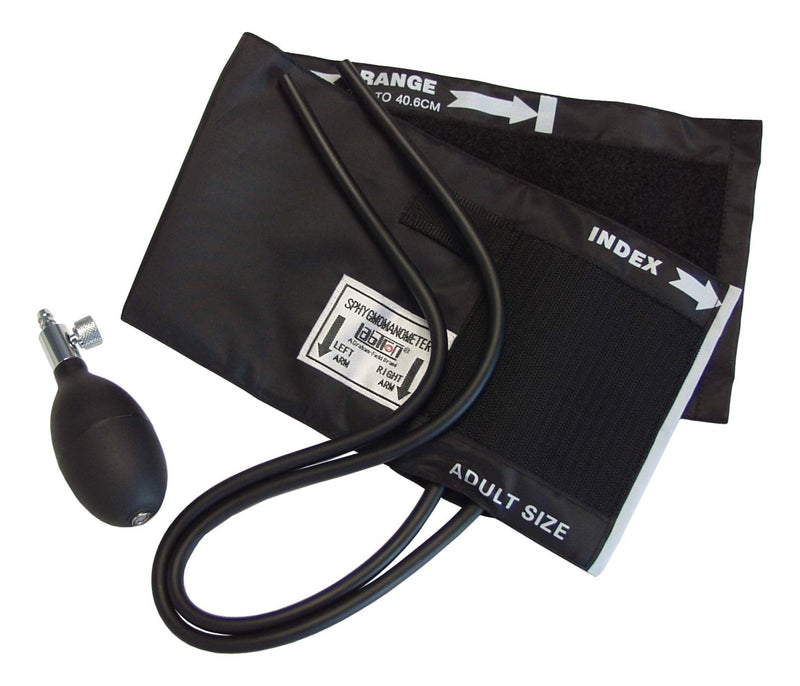 [Australia - AusPower] - Labtron Accumax BP Cuff & Inflation System - Includes Cuff, 2-Tube Bladder, Bulb, & Valve - Adult, Black, 2360A Latex-Free Bladder 