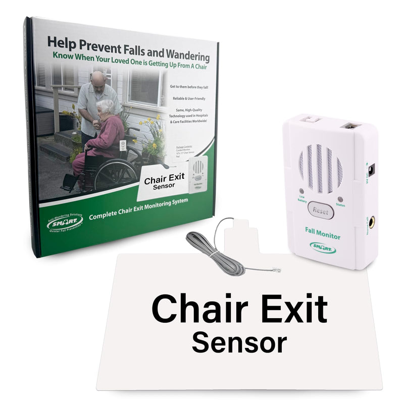 [Australia - AusPower] - Smart Caregiver Fall Prevention Monitor and Weight Sensing Chair Pad - Alerts Caregiver When They Get Up from Chair - Chair Exit Alert for Elderly - 1 Year Warranty 