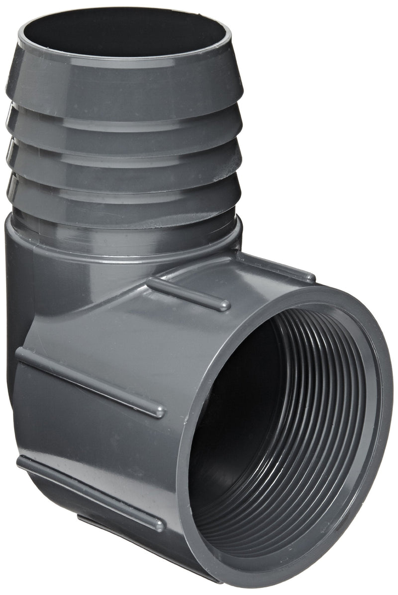 [Australia - AusPower] - Spears 1407 Series PVC Tube Fitting, 90 Degree Elbow, Schedule 40, Gray, 1-1/2" Barbed x NPT Female 1.5 Inch 