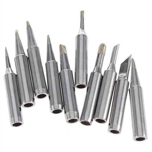 VStoy Set of 10 Soldering Tips 900M-T - Premium Copper Replacement Tips up to 400 °C for Soldering Station & Soldering Iron - Permanent Soldering Tips with Fine Chisel, Blade & Needle Tip for 1 Classical