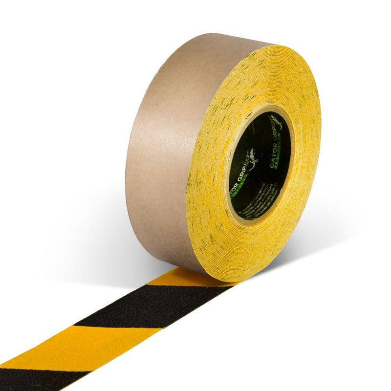 Gator Grip Traction Tape, Premium 60 Grit Hazard Stripe Anti-Slip Adhesive Tape, Indoor/Outdoor, Great for Stairs, Docks & Ramps, Yellow/Black, 2 inch x 60 ft,SG3902YB 2" x 60'