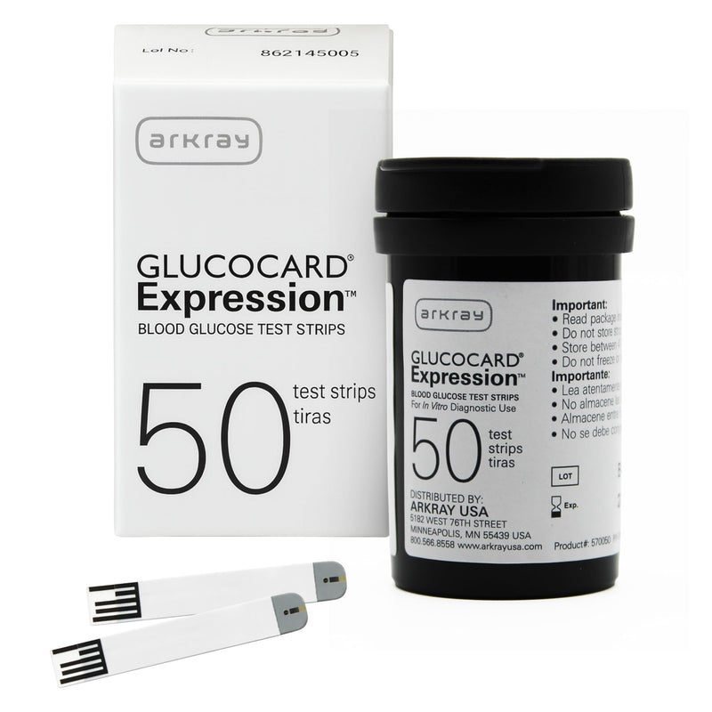 ARKRAY GLUCOCARD Expression Blood Glucose Test Strips - No Coding, 0.8 Microliter & Fast 6-Second Results - Compatible with GLUCOCARD Expression Blood Glucose Meter - 50 Count 50 Count (Pack of 1)