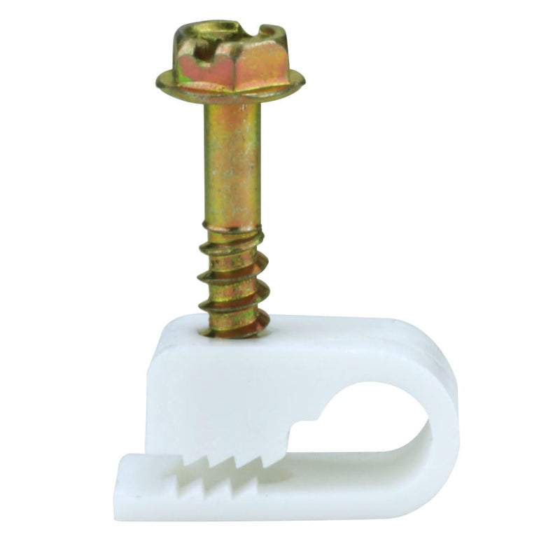 [Australia - AusPower] - Skywalker Flexible Single Cable Screw Clips (Pack of 100 / White) 