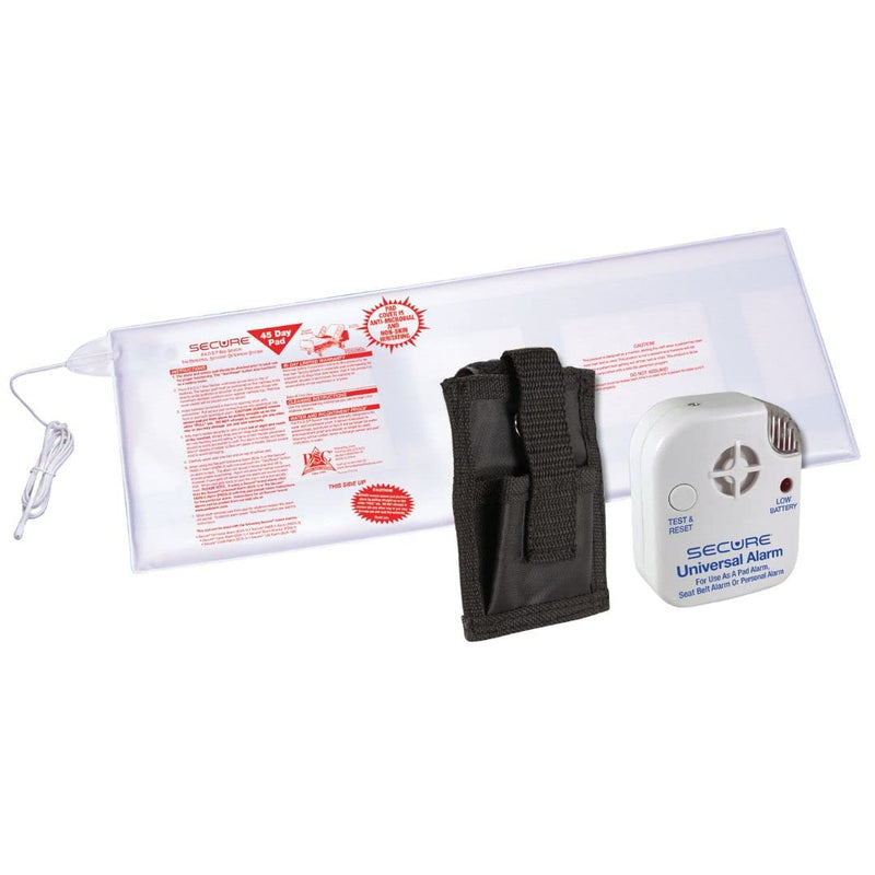 [Australia - AusPower] - Secure Bed Alarm for Elderly Adults - 12" x 30" Bed Pressure Sensor Pad, 80 dB Patient Alarm Monitor with Protective Holder, 9V Battery Included - Bed Alarms and Fall Prevention for Dementia Patients 