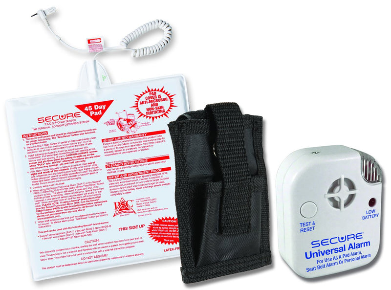 [Australia - AusPower] - 45CSET-1 Chair Exit Alarm for Seniors by Secure Safety Solutions - 12"x12" Sensor Pad, 80 dB Alarm Monitor w/Holder - Chair Alarms and Fall Prevention for Elderly Dementia Patient - Batteries Included 
