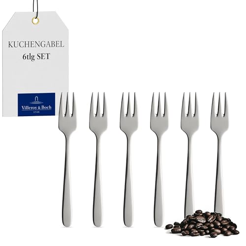 Villeroy & Boch Daily Line Collection Cake Forks, 6-Piece Set, 18/10 Stainless Steel, 5.75 x 1 in