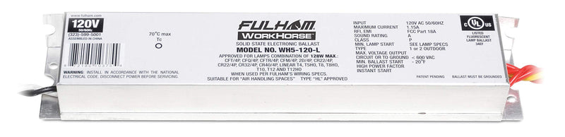 [Australia - AusPower] - Fulham Lighting WH5-120-L Workhorse 5 Adaptable Electronic Fluorescent Lamp Ballast 