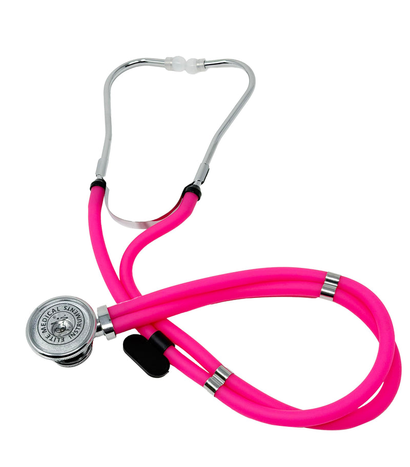 EMI Professional Deluxe Dual Head Sprague Rappaport Stethoscope #112 (Hot Pink) – Great for EMTs, Nurses & Doctors