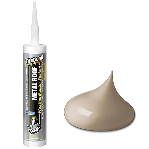 Titebond WeatherMaster Metal Roof Sealant, Beige – Premium Polymer Caulk for Aluminum, Copper, Galvanized Steel & Coated Metals, UV-Resistant – 61661, 9.5 Oz. Cartridge 9.5 Oz.