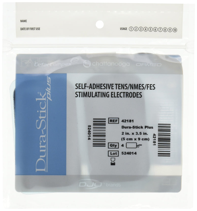 [Australia - AusPower] - Chattanooga Dura-Stick Plus Self Adhesive Electrodes, 2" x 3.5" Rectangle (40 Count) 