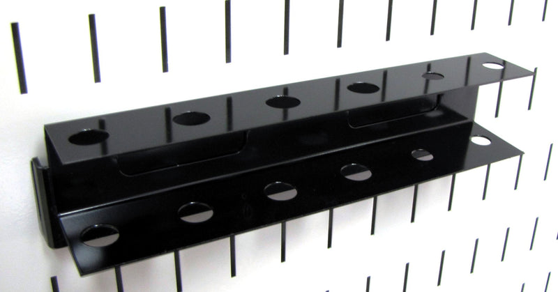 [Australia - AusPower] - Wall Control Screwdriver Holder Bracket Slotted Metal Pegboard Accessory Slotted Tool Board - Black 8in x 2in x 2in Hook 