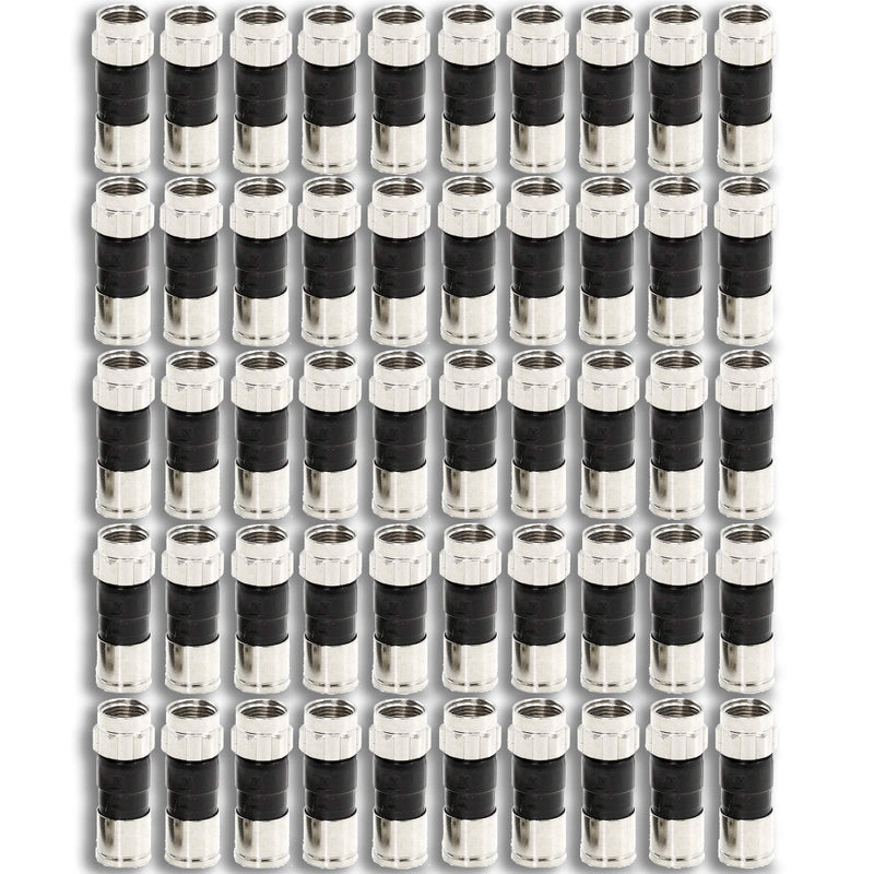 [Australia - AusPower] - 50-Pack RG6 Quad Compression Connectors PPC EX6XL Approved for Most Satellite or Cable Coax 