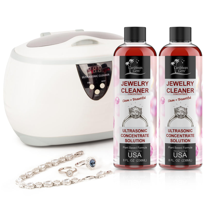 [Australia - AusPower] - Ultrasonic Cleaner Solution Concentrate - Highly Concentrated All Purpose Cleaning Solution for All Ultrasonic Machines - USA Made Plant Based Eyeglass and Jewelry Cleaner, 8oz (2 Pack) 2 Pack 