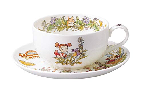 Noritake T97285A/4660-2 Milk Tea Cup & Saucer, 11.8 fl oz (325 cc), My Neighbor Totoro, Dandelion, Microwave Safe, 1 Guest, Bone China 01: Milk tea cup & saucer 02: Dandelion knit