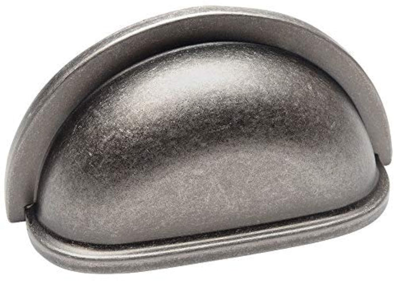Cosmas 10 Pack 4310WN Weathered Nickel Cabinet Hardware Bin Cup Drawer Handle Pull - 3" Inch (76mm) Hole Centers