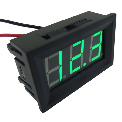 [Australia - AusPower] - SMAKN 2 Wire Green Dc 4.0-30v LED Panel Digital Display Voltage Meter Voltmeter 