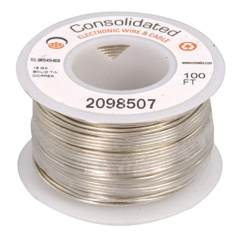 JAMECO VALUEPRO 3816-100 Tinned Copper Bus Bar Wire 18 AWG, Silver